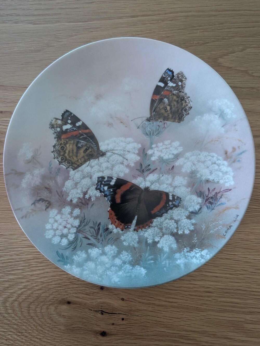 W. S. George Fine China "Red Admirals" By Lena Liu Butterfly Plate Collectible